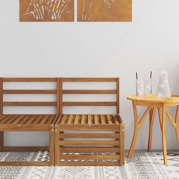 vidaXL Sof&aacute; M&eacute;dio Externo Madeira S&oacute;lida de Ac&aacute;cia Natural