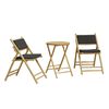 vidaXL 3 pcs conjunto bistr&ocirc; dobr&aacute;vel c/ almofad&otilde;es cinza escuro bambu