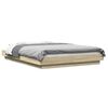 vidaXL Estrutura cama c/ luzes LED derivados madeira carvalho sonoma