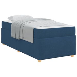 vidaXL Estrutura da Cama com colch&atilde;o Azul 80 x 200 cm tecido