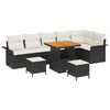 vidaXL Conjunto de Sof&aacute; de Jardim 9 unid. Preto vime PE