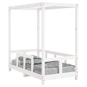 vidaXL Estrutura de cama infantil 70x140 cm pinho maciço branco