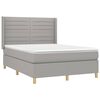 vidaXL Cama box spring c/ colch&atilde;o e LED 140x200 cm tecido cinza-claro