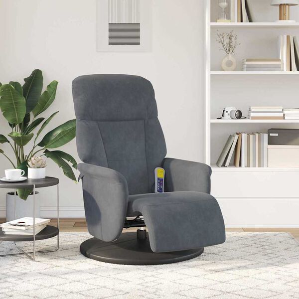 vidaXL Cadeira de Massagem Recliner Cinza Escuro 91 x 71 x 105 cm