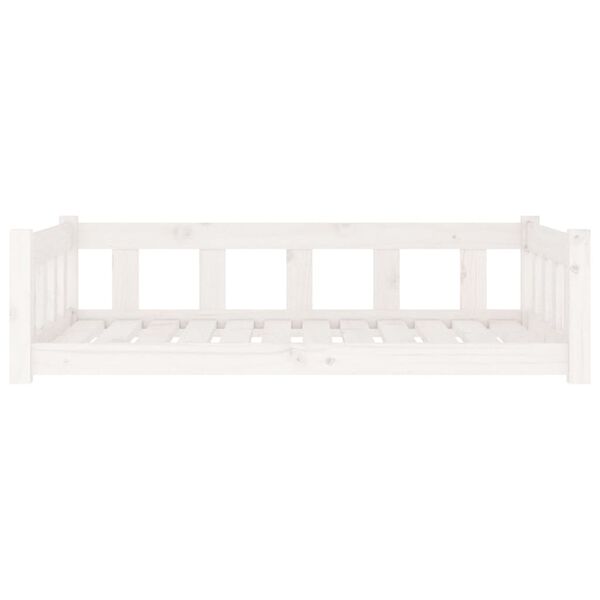 vidaXL Cama para c&atilde;es 105,5x75,5x28 cm madeira de pinho maci&ccedil;a branco