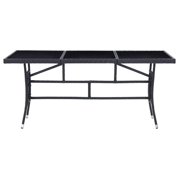 vidaXL Conjunto de jantar para exterior 9 pcs vime PE preto