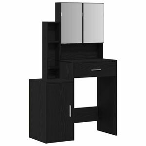 vidaXL Mesa de vestir Carvalho Preto 80 x 35 x 132 cm