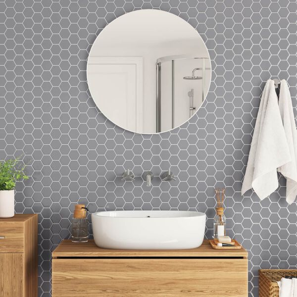 vidaXL Azulejo hexagonal 20 pcs Cinzeto 30 x 30 cm Poliuretano e PET