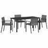 vidaXL Conjunto de Jantar para Jardim 5 pcs Cinzeto A&ccedil;o revestido a p&oacute;
