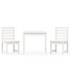 vidaXL 3 pcs conj. bistr&ocirc; para jardim madeira de pinho maci&ccedil;a branco