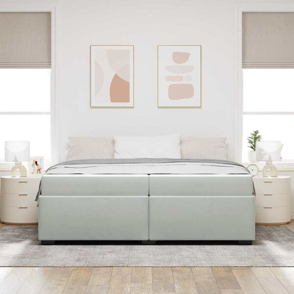 vidaXL Estrutura da Cama Cinzento-claro 200 x 200 cm tecido