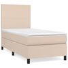 vidaXL Cama com molas/colch&atilde;o 80x200 cm couro artificial cappuccino