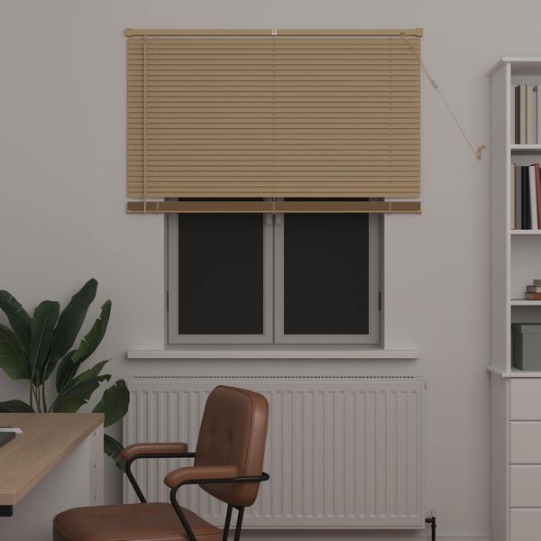 vidaXL Cortina Veneziana Marrom Claro com Padr&atilde;o 150 x 110 cm PVC