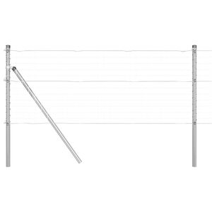 vidaXL Postes de Cerca 7 pcs Prateado Ø32mm 120 cm Aço galvanizado