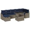 vidaXL Conjunto de Sof&aacute; de Jardim 8 unid. Cinzeto vime PE