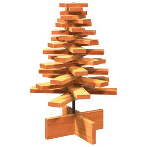 vidaXL &Aacute;rvore de Natal decorativa 60 cm pinho maci&ccedil;o castanho-mel