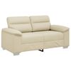 vidaXL Sof&aacute; de 2 lugares, cor creme, 160x81x84 cm, em couro sint&eacute;tico