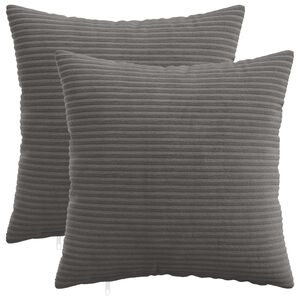 vidaXL Capa almofada 2 unid. HEERLEN Cinzento-Escuro 35 x 35 cm cord&atilde;o