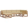 vidaXL Conjunto de Sof&aacute;s para Exterior 6 pcs Natural e Bege