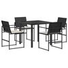 vidaXL Conjunto de Jantar para Jardim 5 pcs Preto e Creme vime PE