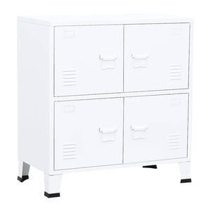 vidaXL Aparador de arruma&ccedil;&atilde;o industrial 75x40x80 cm a&ccedil;o branco