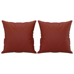 vidaXL Almofadas decora&ccedil;&atilde;o 2 pcs 40x40 cm couro artif. vermelho tinto