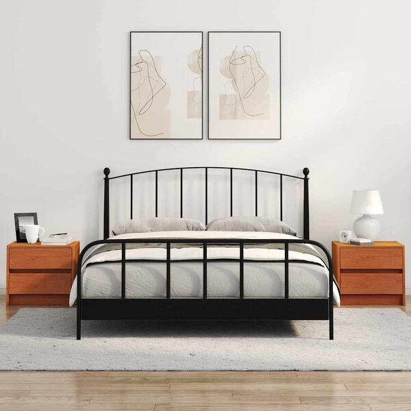 vidaXL Mesas de cabeceira 2 pcs Marrom Cera 40 x 30.5 x 35.5 cm