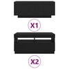 vidaXL Conjunto de m&oacute;vel de TV 3 pcs Preto 260 x 35 x 40 cm