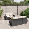 vidaXL 6 pcs conjunto sof&aacute;s de jardim c/ almofad&otilde;es vime PE preto