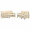 vidaXL 2 pcs conjunto de sof&aacute;s com almofad&otilde;es tecido cor creme