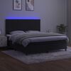 vidaXL Cama box spring c/ colch&atilde;o/LED 180x200 cm veludo preto