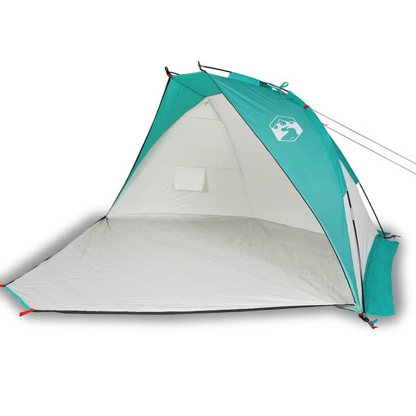 vidaXL Tenda de praia 268x223x125 cm poliéster 185T verde-mar