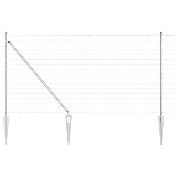 vidaXL Cerca com Poste Prateado 1 x 10 m A&ccedil;o
