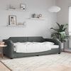 vidaXL Sofá-cama 80x200 cm tecido cinzento-escuro