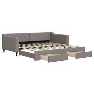 vidaXL Sof&aacute;-cama c/ gavet&atilde;o/gavetas 100x200cm tecido cinza-acastanhado