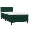 vidaXL Cama box spring c/ colch&atilde;o e LED verde-escuro 90x210 cm veludo