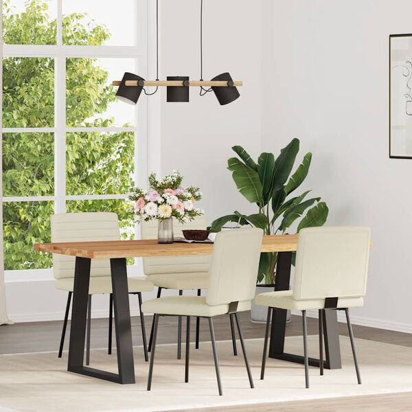 vidaXL Cadeiras de jantar 4 pcs couro art. creme