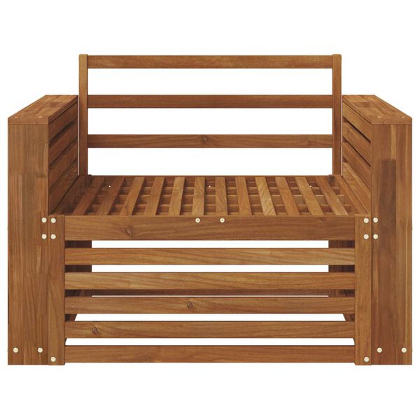 vidaXL 2 Pe&ccedil;a Sof&aacute; com Bra&ccedil;os Madeira S&oacute;lida de Ac&aacute;cia Natural