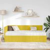 vidaXL Estrutura de Cama de Canto com Colch&atilde;o 2 pcs Amarelo Veludo