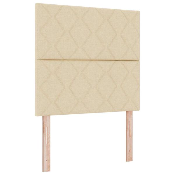 vidaXL Cama Box com colch&atilde;o com cabeceira Creme 120 x 200 cm tecido