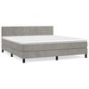 vidaXL Cama com molas/colch&atilde;o 180x200 cm veludo cinzento-claro