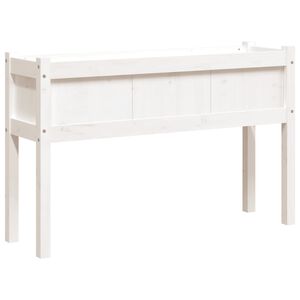 vidaXL Floreira de jardim c/ pernas 110x31x70 cm pinho maci&ccedil;o branco