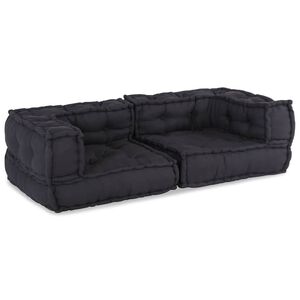 vidaXL Sof&aacute; modular de 2 lugares 140x70x36 cm tecido antracite