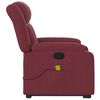 vidaXL Poltrona de massagens reclin. elevatória tecido vermelho tinto