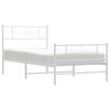 vidaXL Estrutura de cama com cabeceira e p&eacute;s 80x200 cm metal branco