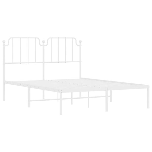 vidaXL Estrutura de cama com cabeceira 140x190 cm metal branco