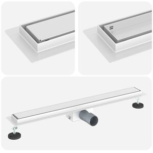 vidaXL Dreno de Chuveiro 2 em 1 Prateado 70 cm A&ccedil;o Inoxid&aacute;vel 304