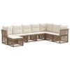 vidaXL Conjunto de Sof&aacute; de Jardim 8 pcs Bege vime PE