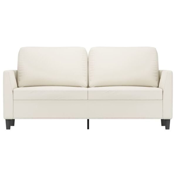 vidaXL Sof&aacute; de 2 lugares 140 cm couro artificial cor creme