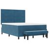 vidaXL Cama Box com colch&atilde;o Azul escuro 140 x 200 cm Veludo